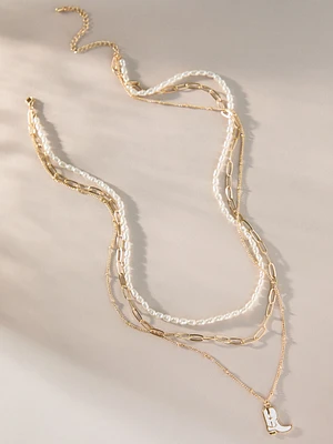 Cowboy Pearl Necklace