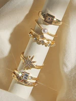 Gold Star Ring Set