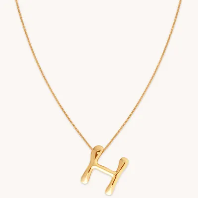 Letter H Gold Plated Layered Diamante Initial Necklace - Lovisa