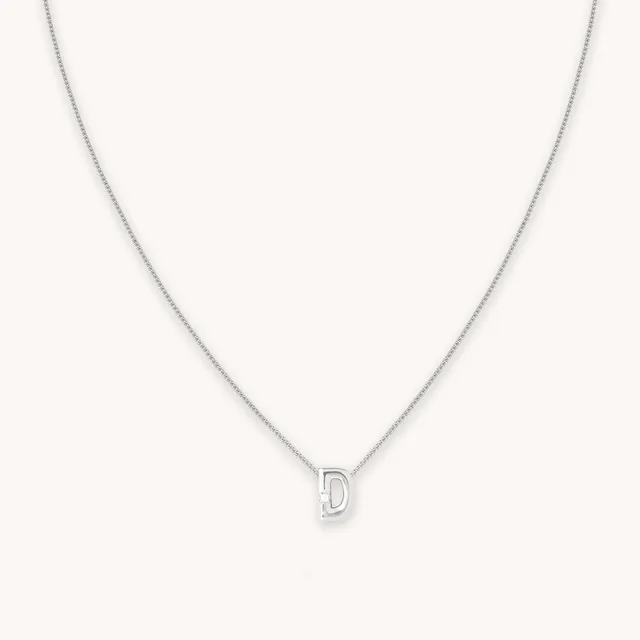 L Bold Initial Silver Necklace | Astrid & Miyu Necklaces