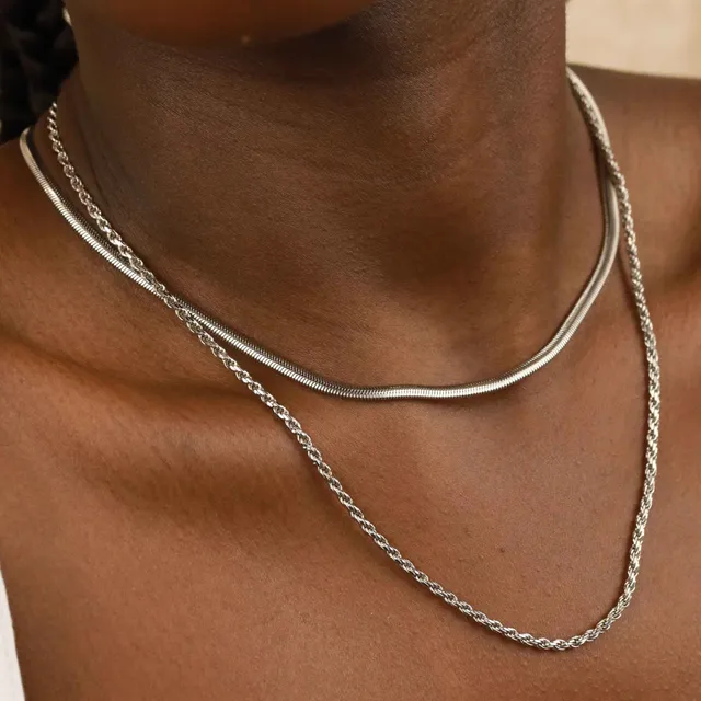 Snake Chain Necklace in Gold | 38-43cm | Jewellery by Astrid & Miyu