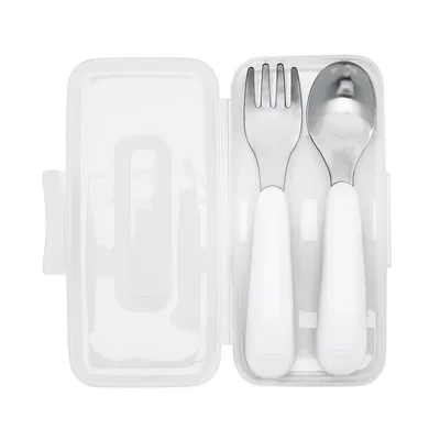 On The Go Fork And Spoon Set - Gray