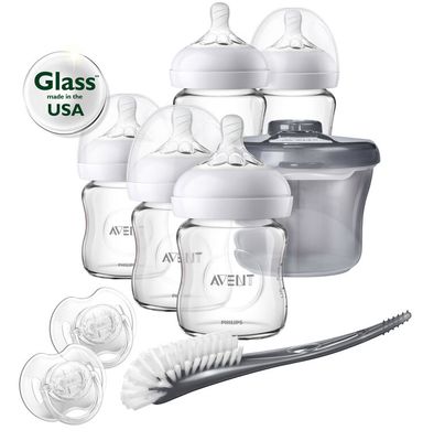 Philips Avent Natural Glass Bottle Baby Newborn Starter Set
