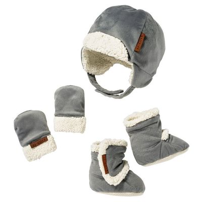 JJ Cole Baby Bomber Hat Set - 0 to 6 Months - Grey