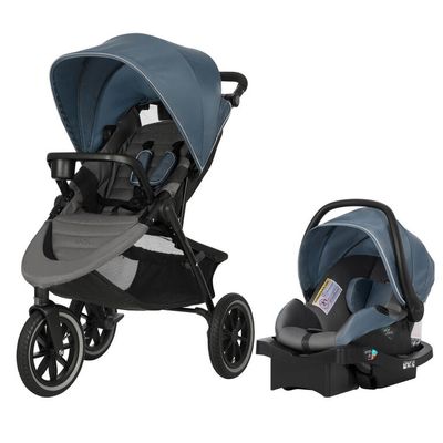 Evenflo Folio3 Stroll and Jog Travel System with LiteMax 35 Infant Car Seat Skyline