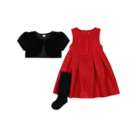 Rococo Dress Set & Tights Red