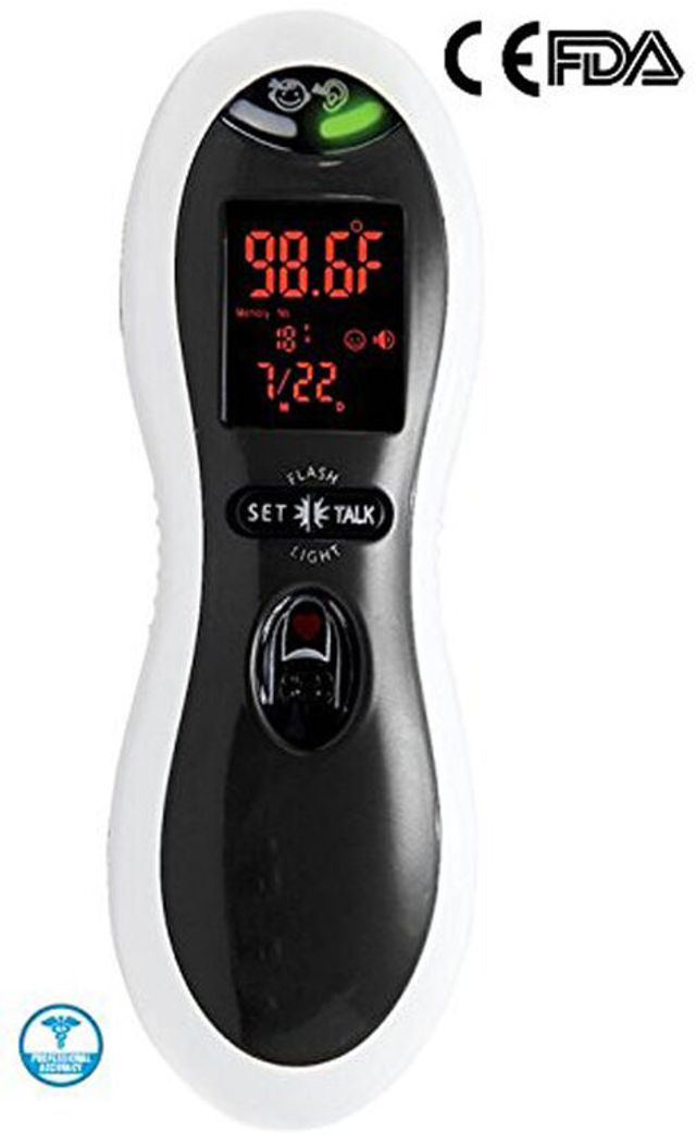 MOBI DualScan Ultra Pulse Talking Ear Forehead Thermometer with