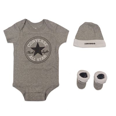 Converse 3-Pack Creeper - Grey, 0-6 Months