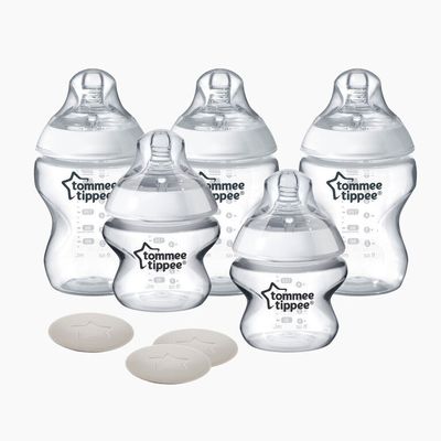 Tommee Tippee 1st Bottle Solution, Baby Bottle Gift Set | Anti-Colic, Breast-like Nipples, Travel Lids