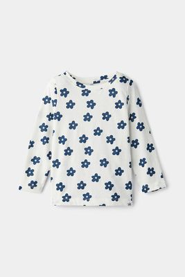 RISE Little Earthling Long Sleeve Crew Neck Wht Floral