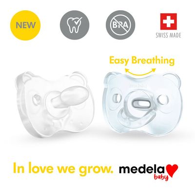 Medela Baby new SOFT SILICONE one-piece Pacifier designed to support baby's natural suckling, BPA free