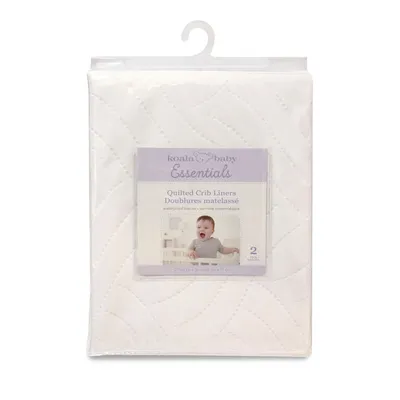 Koala Baby - Waterproof Polyester Crib Liner Pad 27 X 36 (68 X 91 Cms) 2 Pk - White