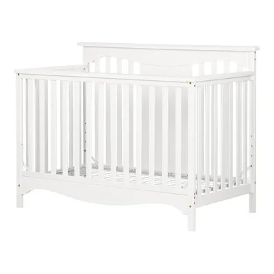 South Shore, Baby Crib 4 Heights with Toddler Rail - Pure White