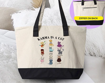 Karma is a Cat Eras Zipper Tote