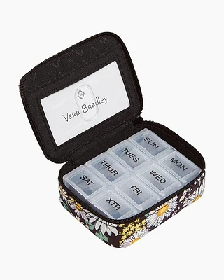 Travel Pill Case - Daisies White