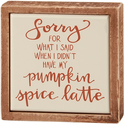 Pumpkin Spice Latte Box Sign Mini