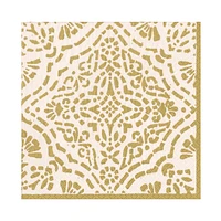 Annika Paper Luncheon Napkins in Ivory & Gold - 20 Per Package