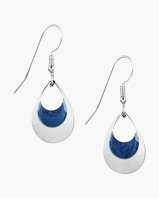 Blue and Silver Teardrop Earrings