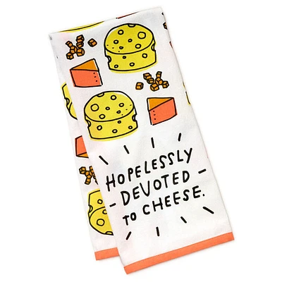 Hopelessly Devoted to Cheese Funny Tea Towel, 18x26