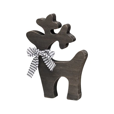 Large.Black Washed Christmas Reindeer