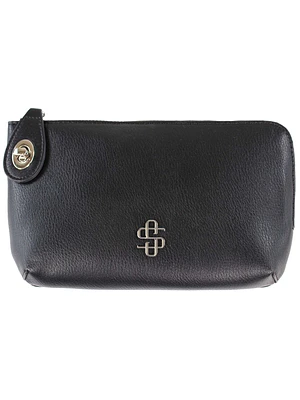 PU Leather Lock Wallet - Black