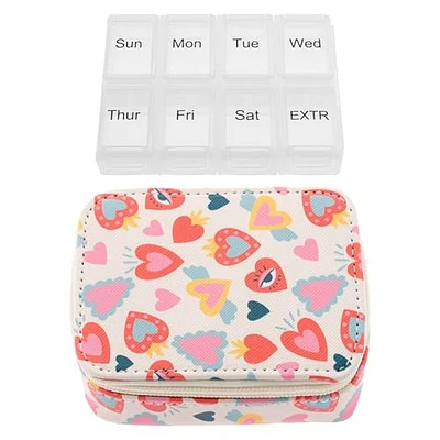 Travel Pill Case - Hearts