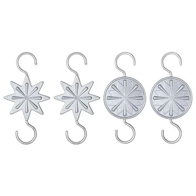 Mini Star Metal Ornament Hooks, Set of 4