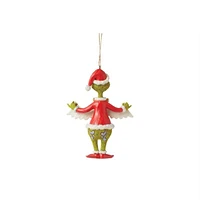 Grinch Holding Merry Christmas Banner Ornament