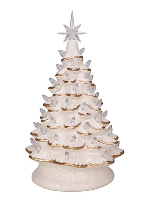 Light Up Ivory Christmas Tree 14.25"