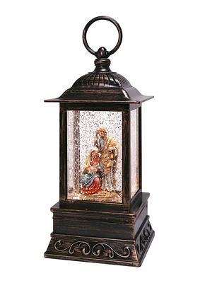 Nativity Story Glitter Lantern 10.5"