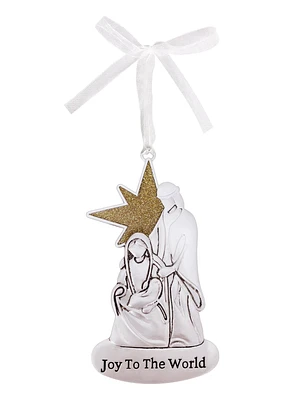 Pewter Nativity Ornament 4.5"