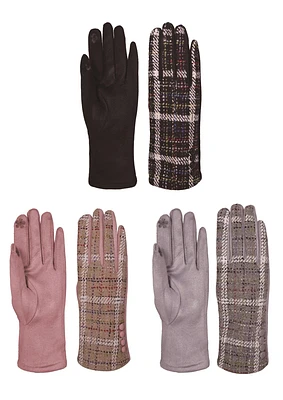 Elegant Plaid Fashion Texting Gloves