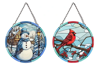 Winter Wonderland Stain Glass Suncatcher 5"