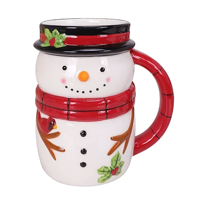 Holly Jolly Snowman Mug 18oz