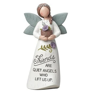 Angel With Flower Pot Figurine