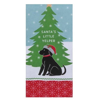 Santa's Yelper Tea Towel