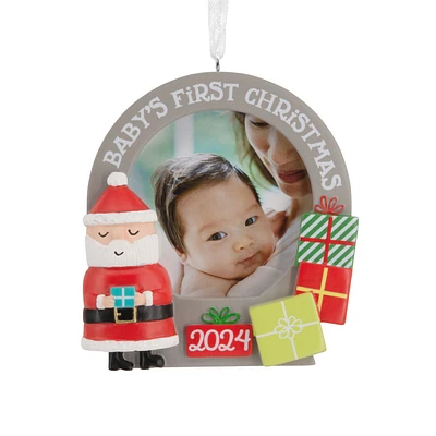 Santa and Presents Baby's First Christmas 2024 Photo Frame Hallmark Ornament