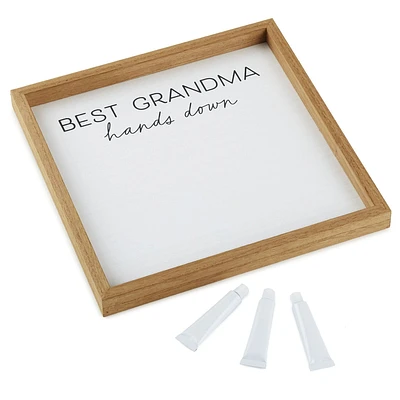 Best Grandma Hands Down Wood Sign Handprint Kit