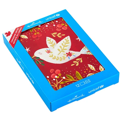 UNICEF Peace Dove on Red Boxed Christmas Cards, Pack of 12