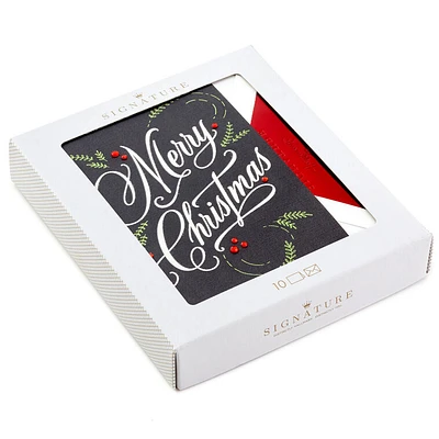 Elegant Script Boxed Christmas Cards, Pack of 10