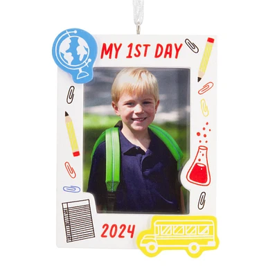 My First Day School 2024 Photo Frame Hallmark Ornament