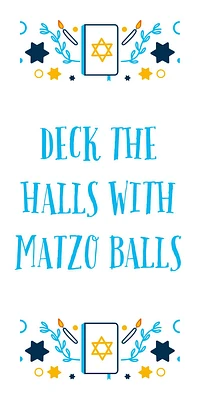 Deck the Halls with Matzo Balls Dish Towel