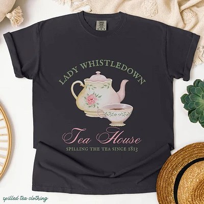 Lady Whistledown Tea House T-Shirt- Gray