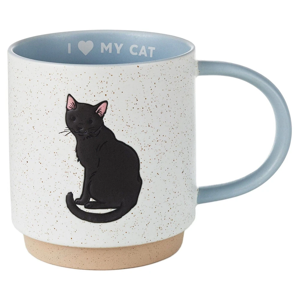 I Heart My Black Cat Mug, 16 oz.