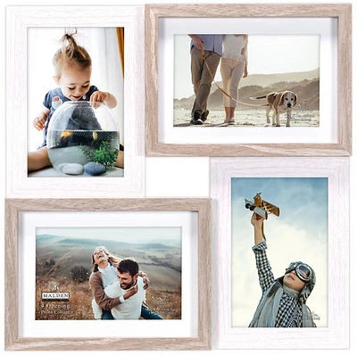 4x6/5x7 4-Opening Two Tone Square Photo Frame