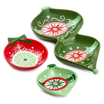 Christmas Ornament-Shaped Dishes, Set of 3