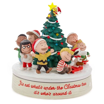 Peanuts Gang Around the Christmas Tree Musical Tabletop Figurine With Motion, 9.25"