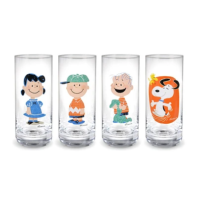 Peanuts® Snoopy and Friends Tall Drinking Glasses, Set of 4