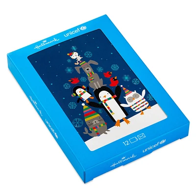 UNICEF Cute Critter Pyramid Boxed Christmas Cards, Pack of 12