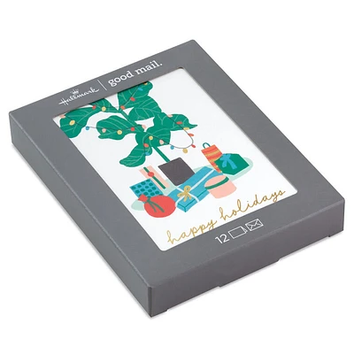 Fiddle-Leaf Fig with Holiday Gifts Boxed Holiday Cards, Pack of 12